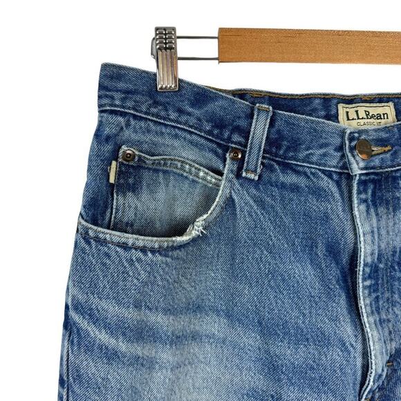 LL Bean 220626 Mens Straight Jeans Classic Fit Blue Denim 100% Cotton 34 x 29 - Picture 5 of 16